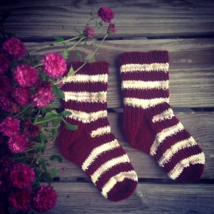 Hand-knitted socks by Elizabeth J. Jancewicz